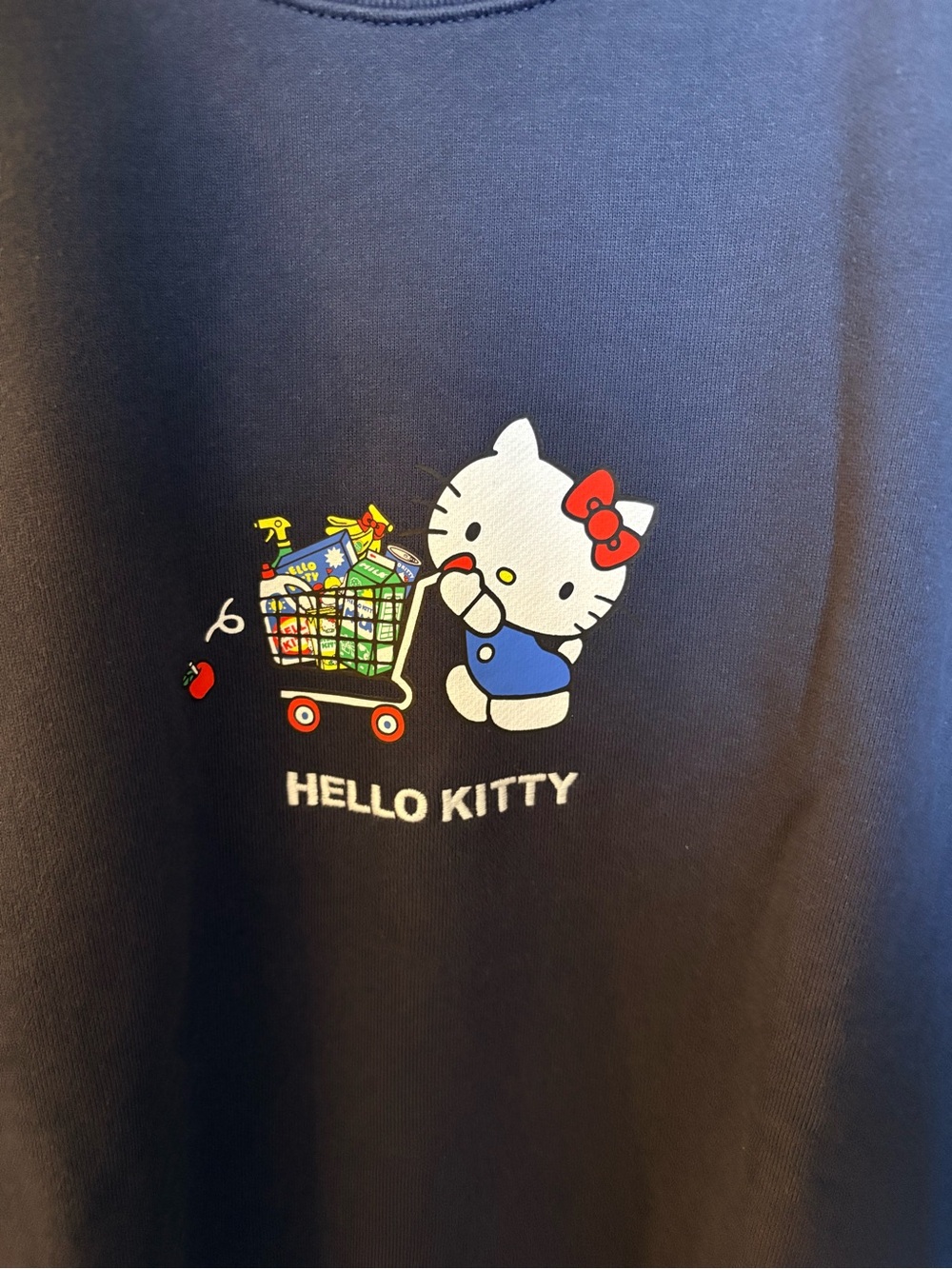 Uniqlo x Sanrio Hello Kitty Women’s Navy Graphic Sweatshirt - new without tags - Picture 2 of 6